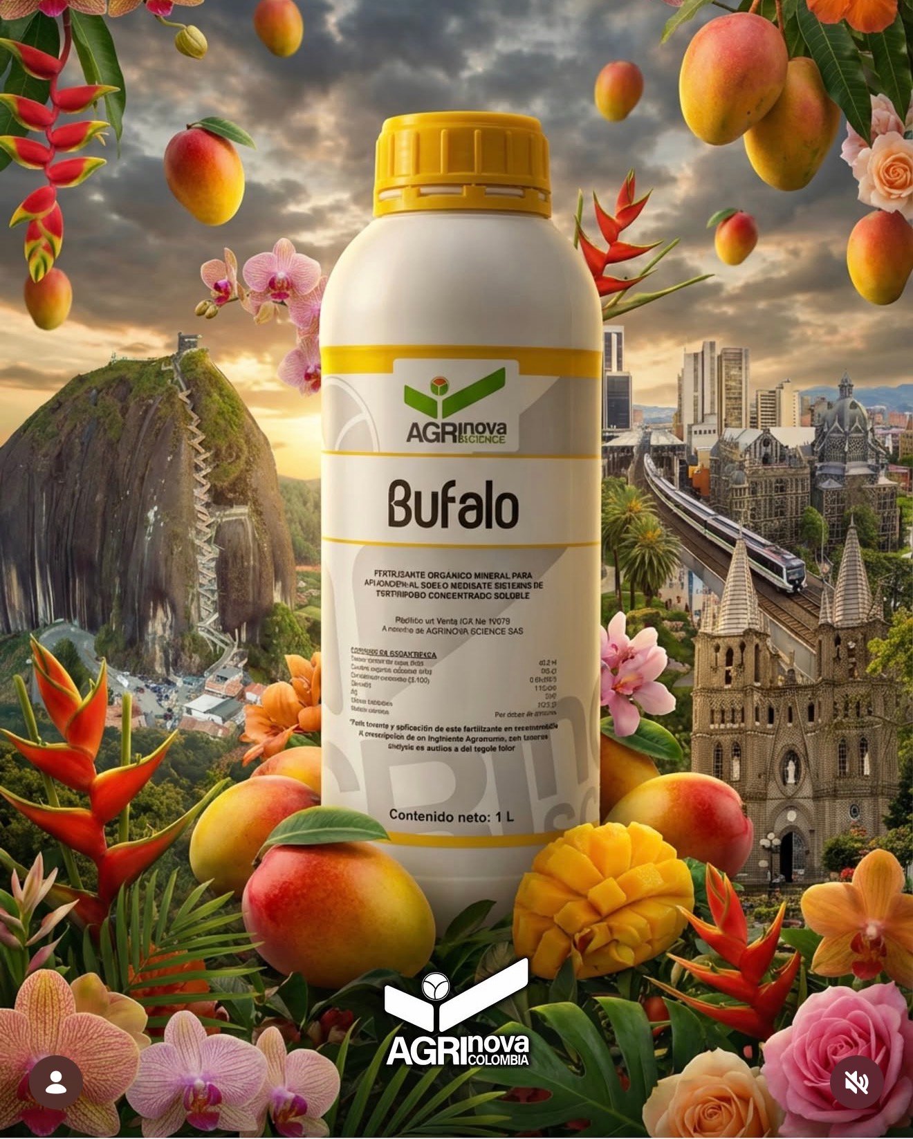 Búfalo Agrinova en presentación de 1 litro
