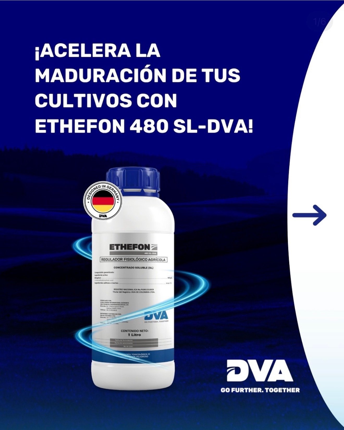 Ethefon DVA en presentación de 1 litro